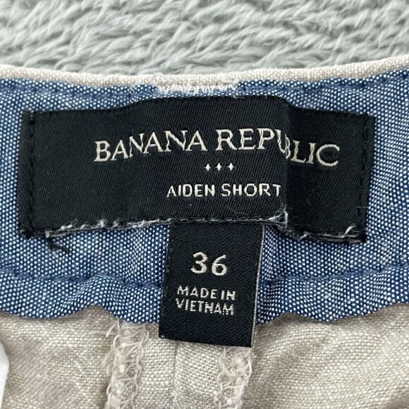 Banana Republic Aiden Short Mens Size 36 Linen & Cotton Blend 5116 - Picture 4 of 9